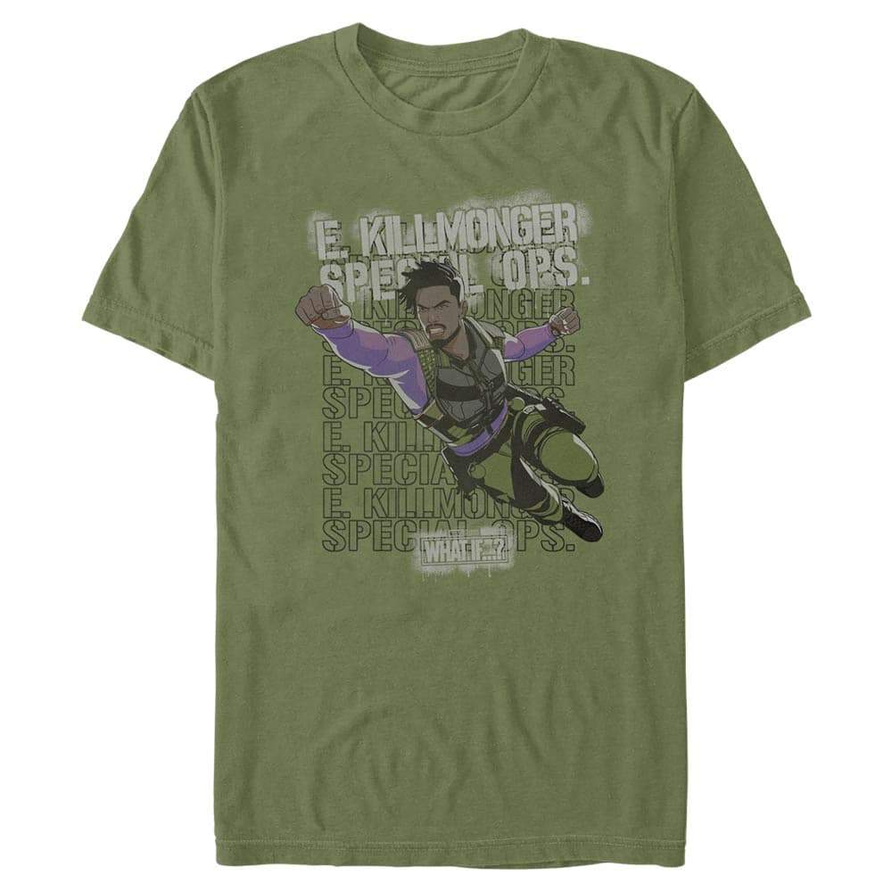  Killmonger Punch T-Shirt  / shop it <a href="https://www.hottopic.com/product/what-if-erik-killmonger-army-brat-t-shirt/16870179.html">here</a>