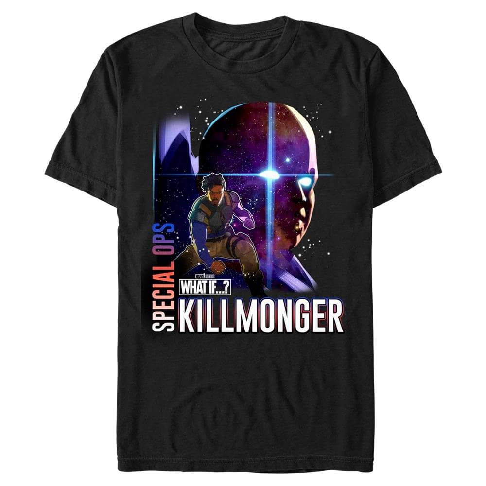 Killmonger & The Watcher T-shirt / shop it <a href="https://www.hottopic.com/product/what-if-erik-killmonger-special-ops-the-watcher-t-shirt/16870368.html">here</a>