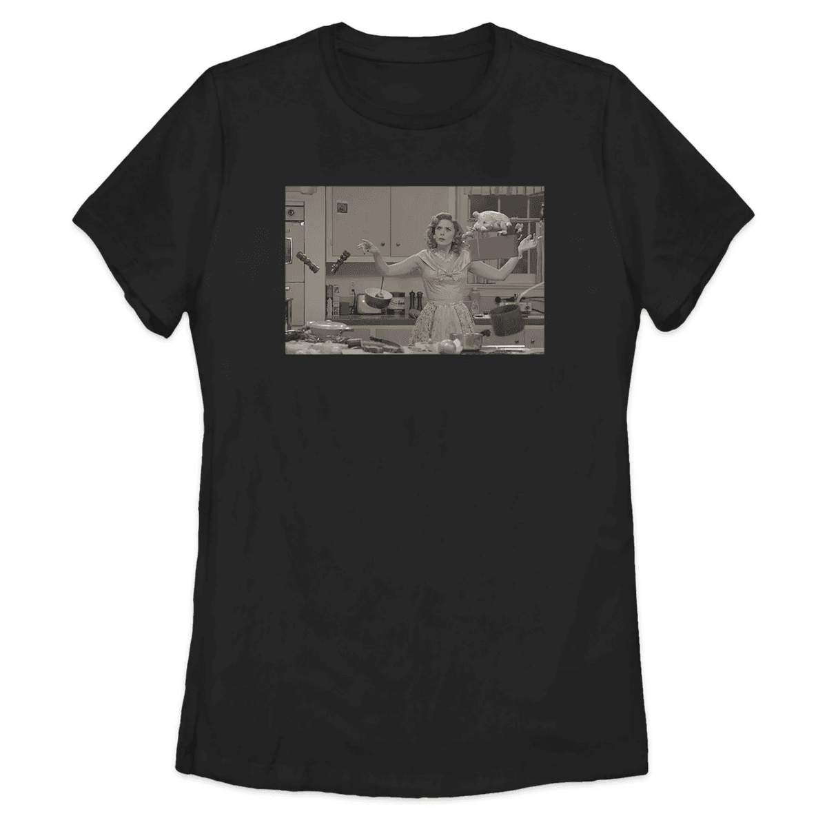 <a href=https://www.shopdisney.com/wanda-t-shirt-for-women-wandavision-6720106273122M.html>”Bewitching” T-Shirt</a> / Shop Disney