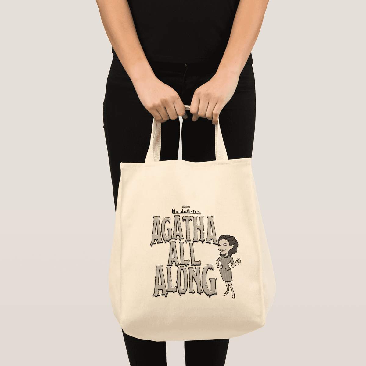 <a href=https://www.zazzle.com/agatha_all_along_tote_bag-149222565039262010>’Agatha All Along’ Grocery Tote Bag</a> / Zazzle