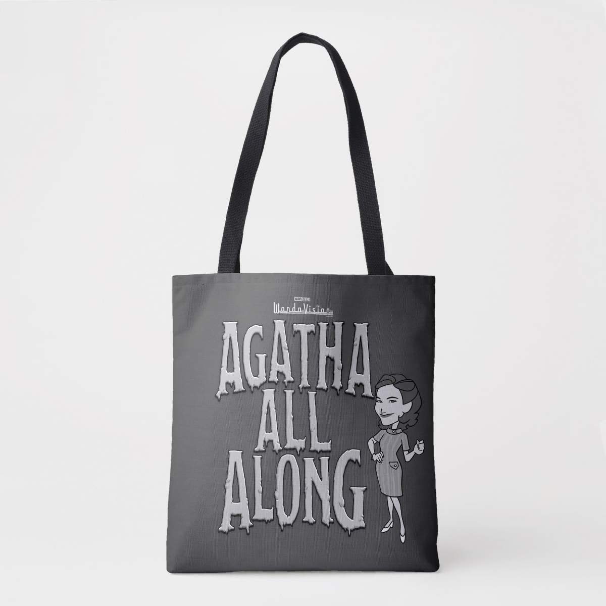 <a href=https://www.zazzle.com/agatha_all_along_tote_bag-256811081980985402>’Agatha All Along’ Tote Bag</a> / Zazzle