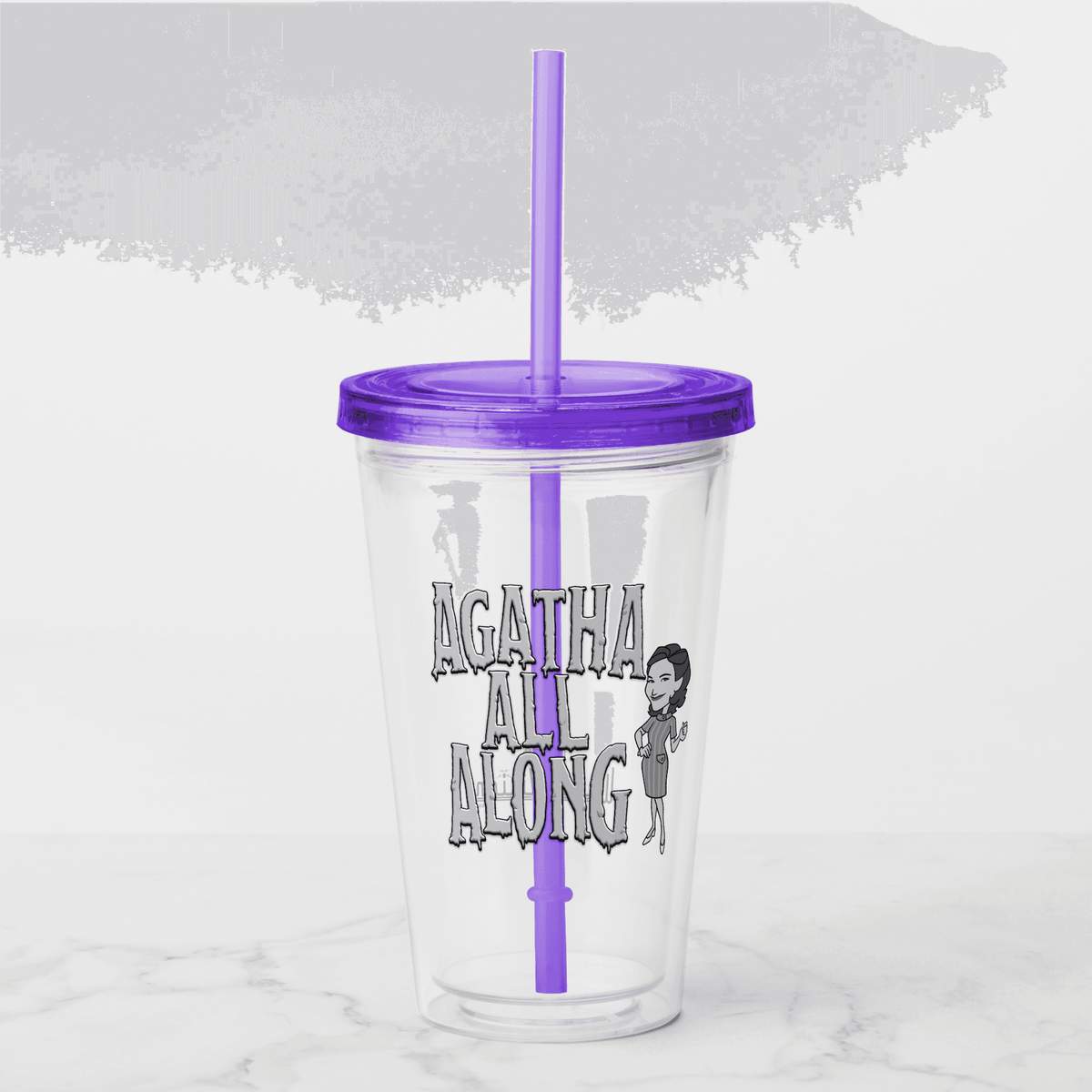 <a href="https://www.zazzle.com/agatha_all_along_acrylic_tumbler-256426285085050091>’Agatha All Along’ Acrylic Tumbler</a>/ Zazzle