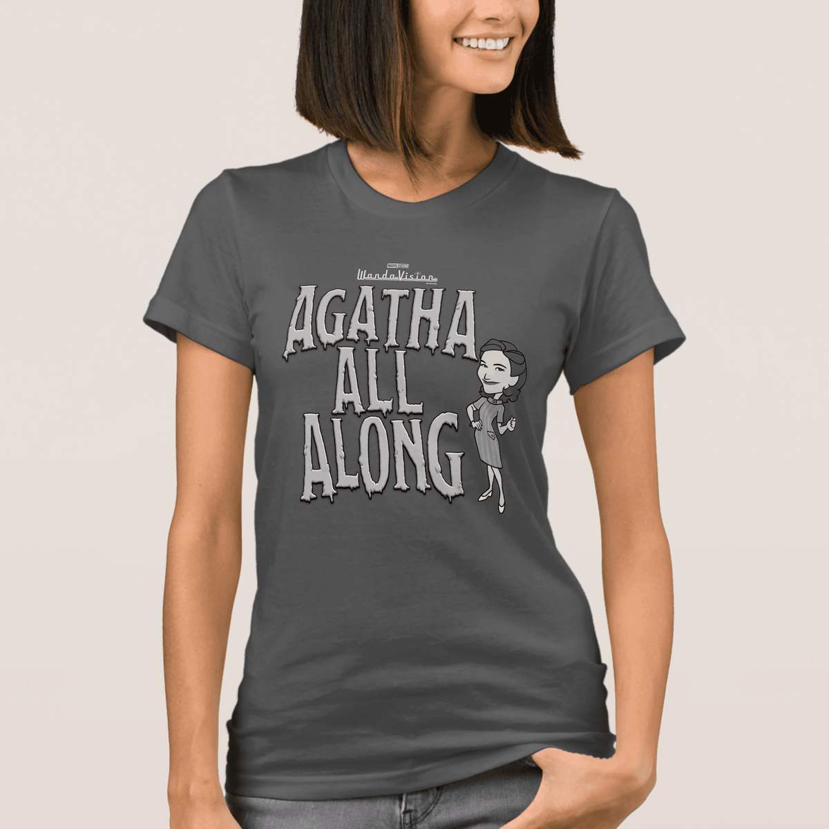 <a href=https://www.zazzle.com/agatha_all_along_t_shirt-235304111472767585>’Agatha All Along’ Womens T-Shirt</a> / Zazzle