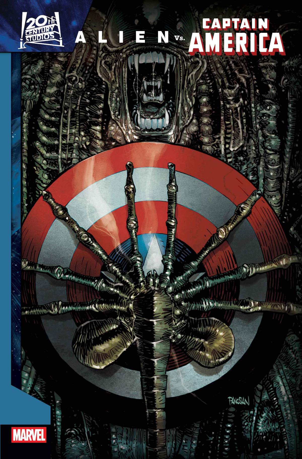 ALIEN VS. CAPTAIN AMERICA #1 Foil Variant Cover by DAN PANOSIAN