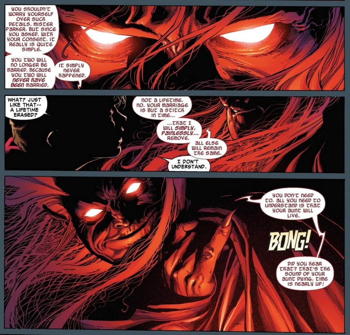  AMAZING SPIDER-MAN (1999) #545 panel by J. Michael Straczynski and Joe Quesada