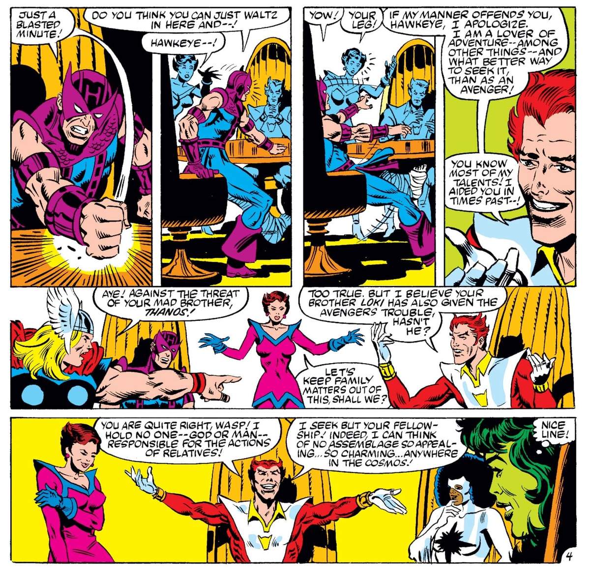 Laying on the charm in AVENGERS (1963) #232.