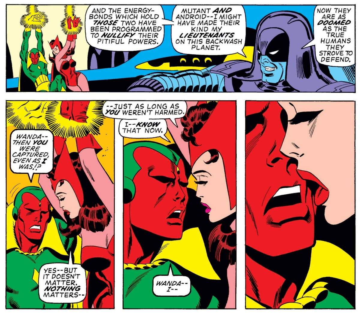 Vision rejects an emotional advance.