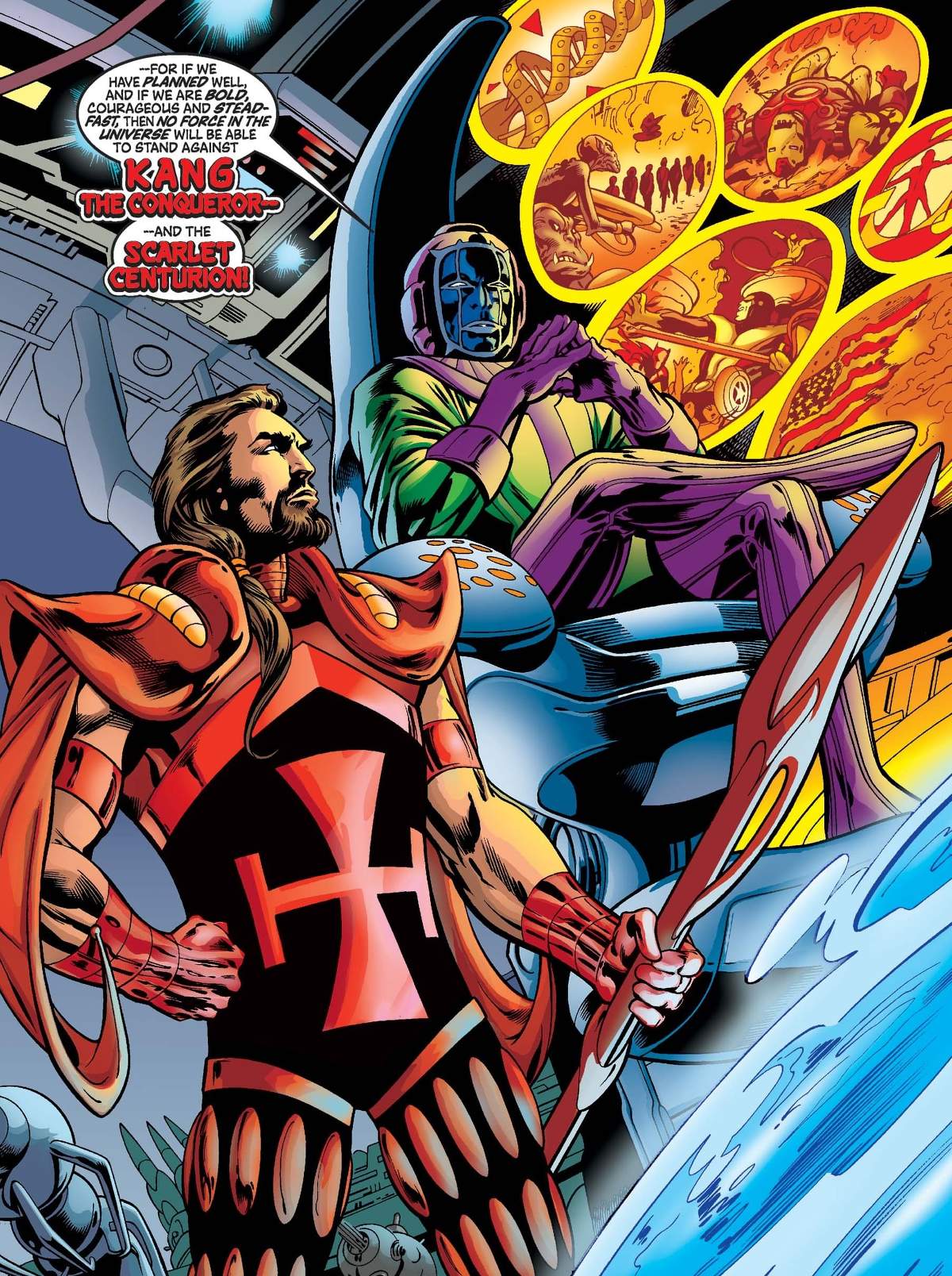 Marcus Kang alongside his father in AVENGERS (1998) #40.