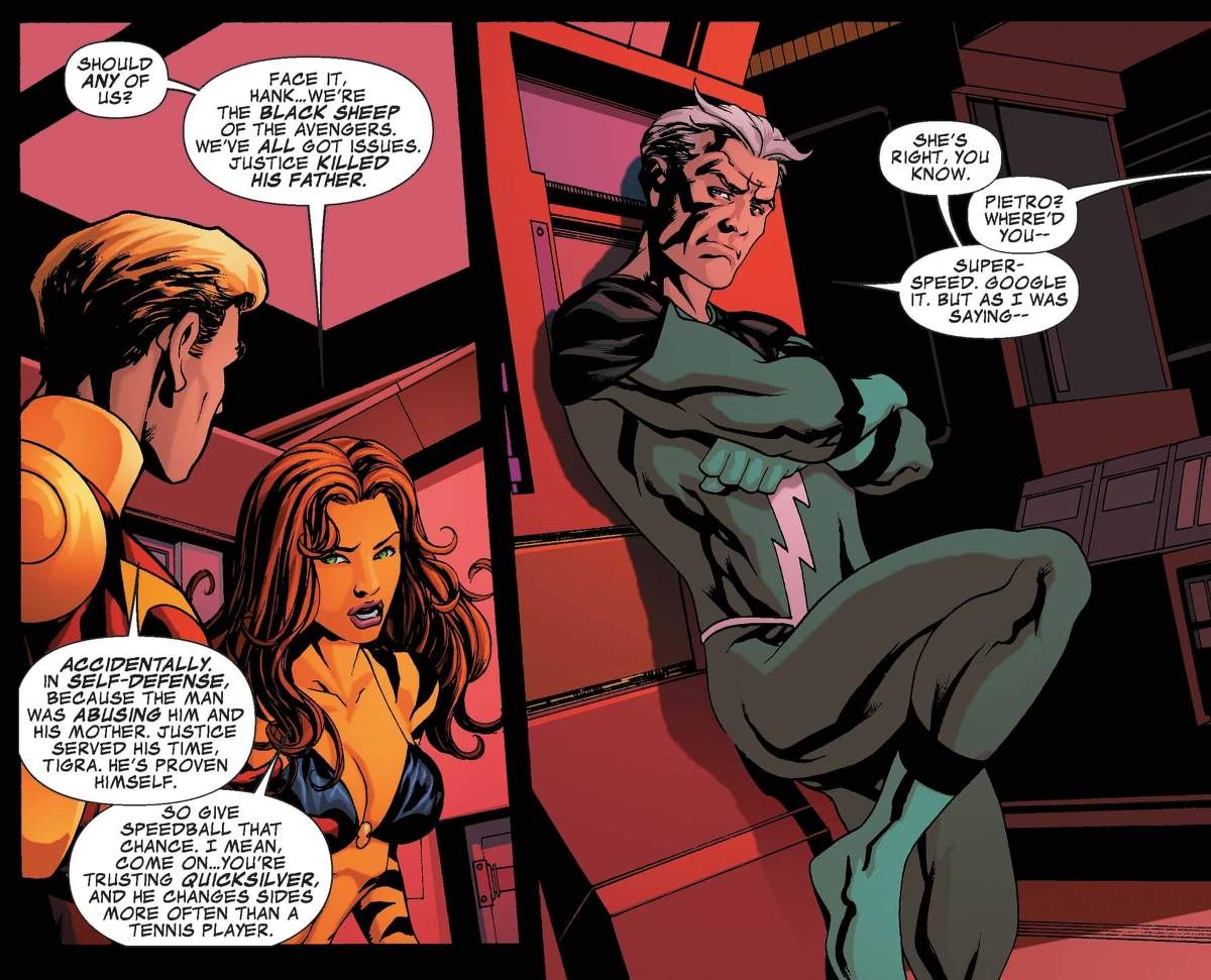 Quicksilver sizes up the faculty in AVENGERS ACADEMY (2010) #1.