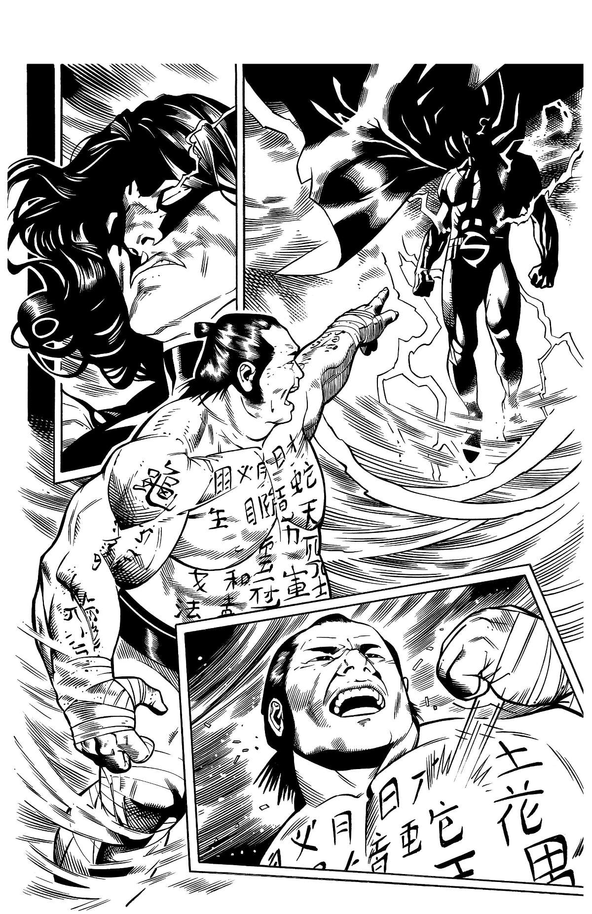 BLACK PANTHER AND THE AGENTS OF WAKANDA #2 preview inks by Lan Medina