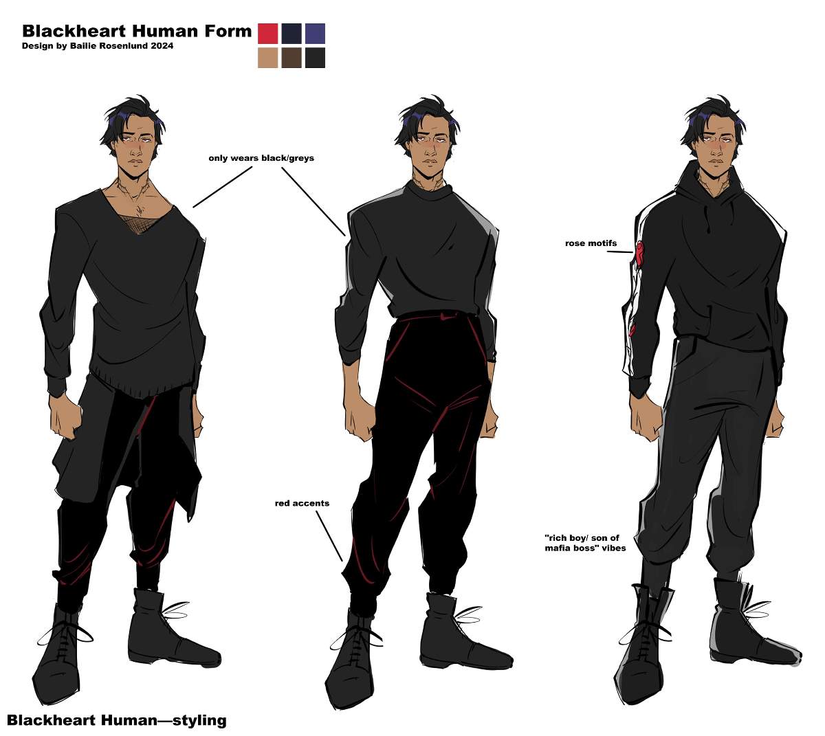 Avengers Academy: Blackheart Human Form design by Bailie Rosenlund
