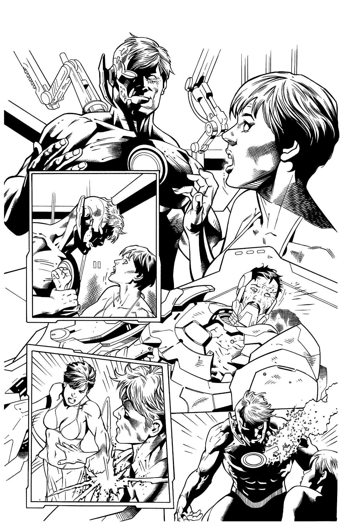 BLACK PANTHER AND THE AGENTS OF WAKANDA #2 preview inks by Lan Medina