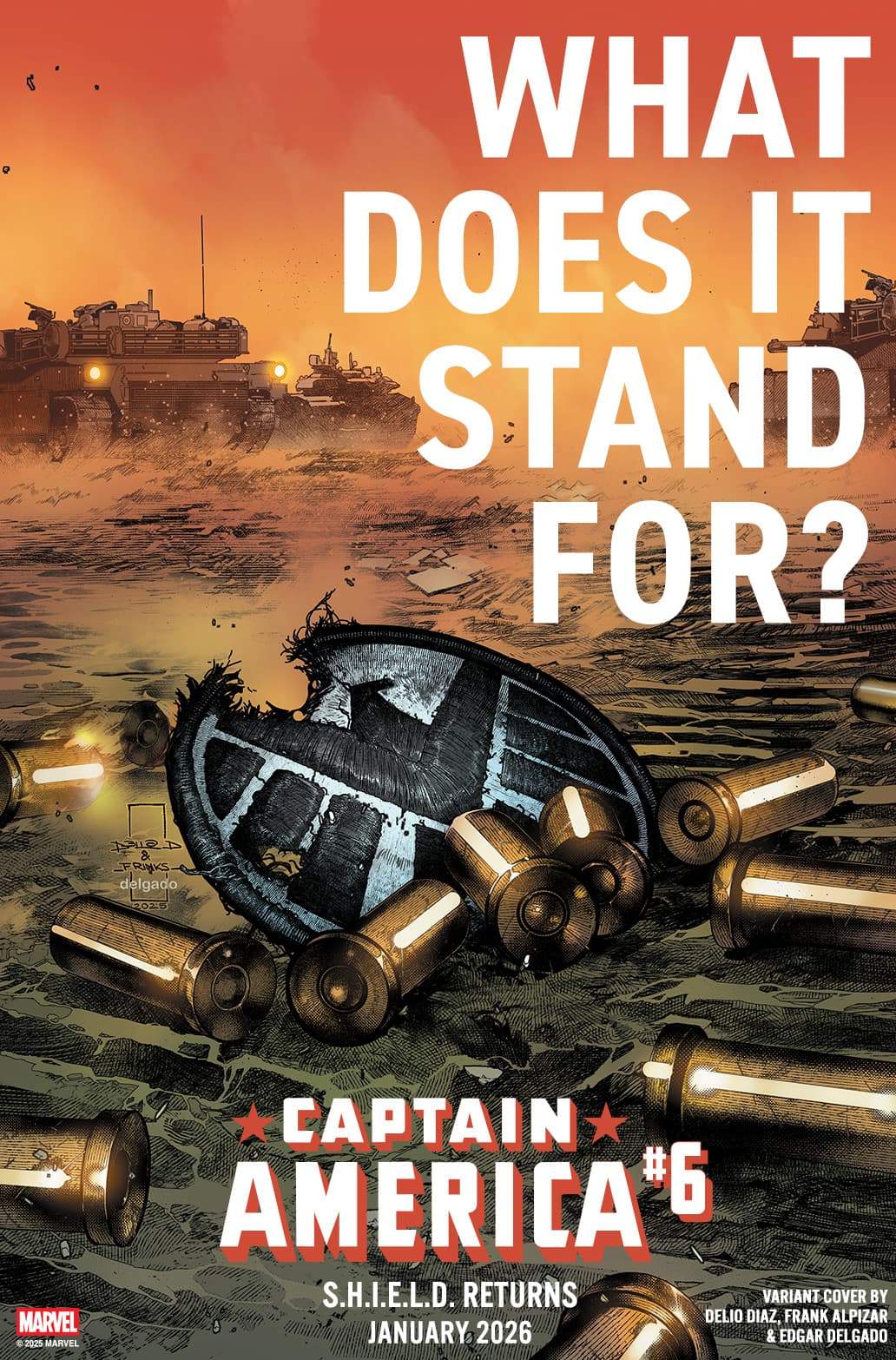 CAPTAIN AMERICA #6 Promotional Art Cover by DELIO DIAZ & FRANK ALPIZAR