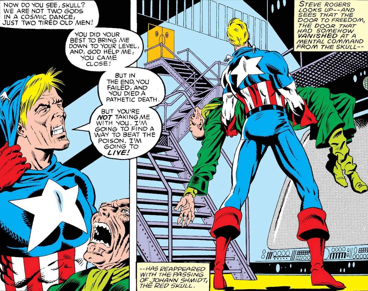 Cap fights Red Skull