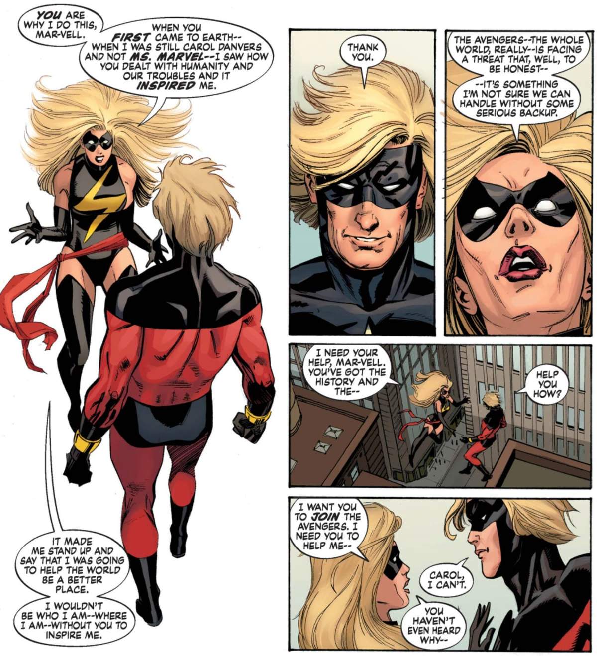 CAPTAIN MARVEL (2007) #2 panels by Brian Reed and Lee Weeks