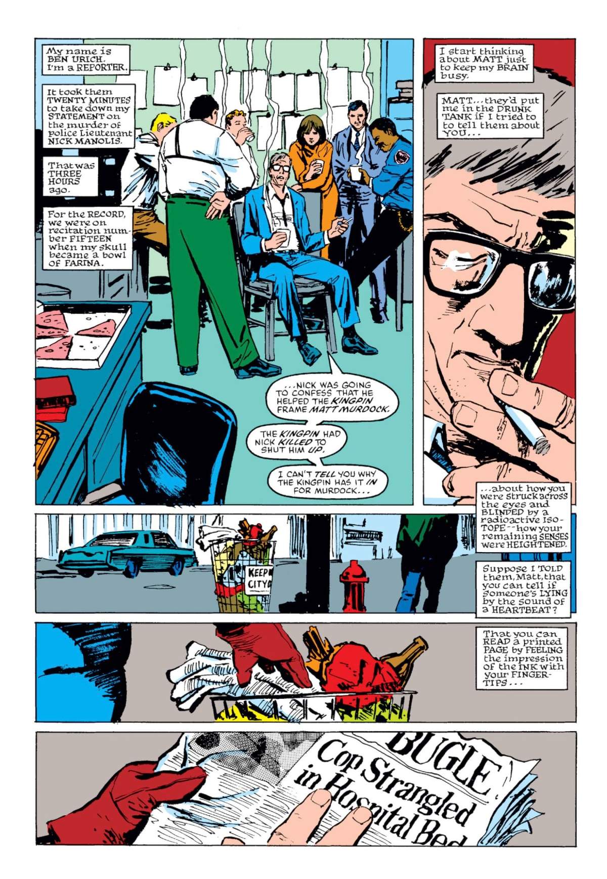 DAREDEVIL (1964) #231 page by Frank Miller and David Mazzucchelli