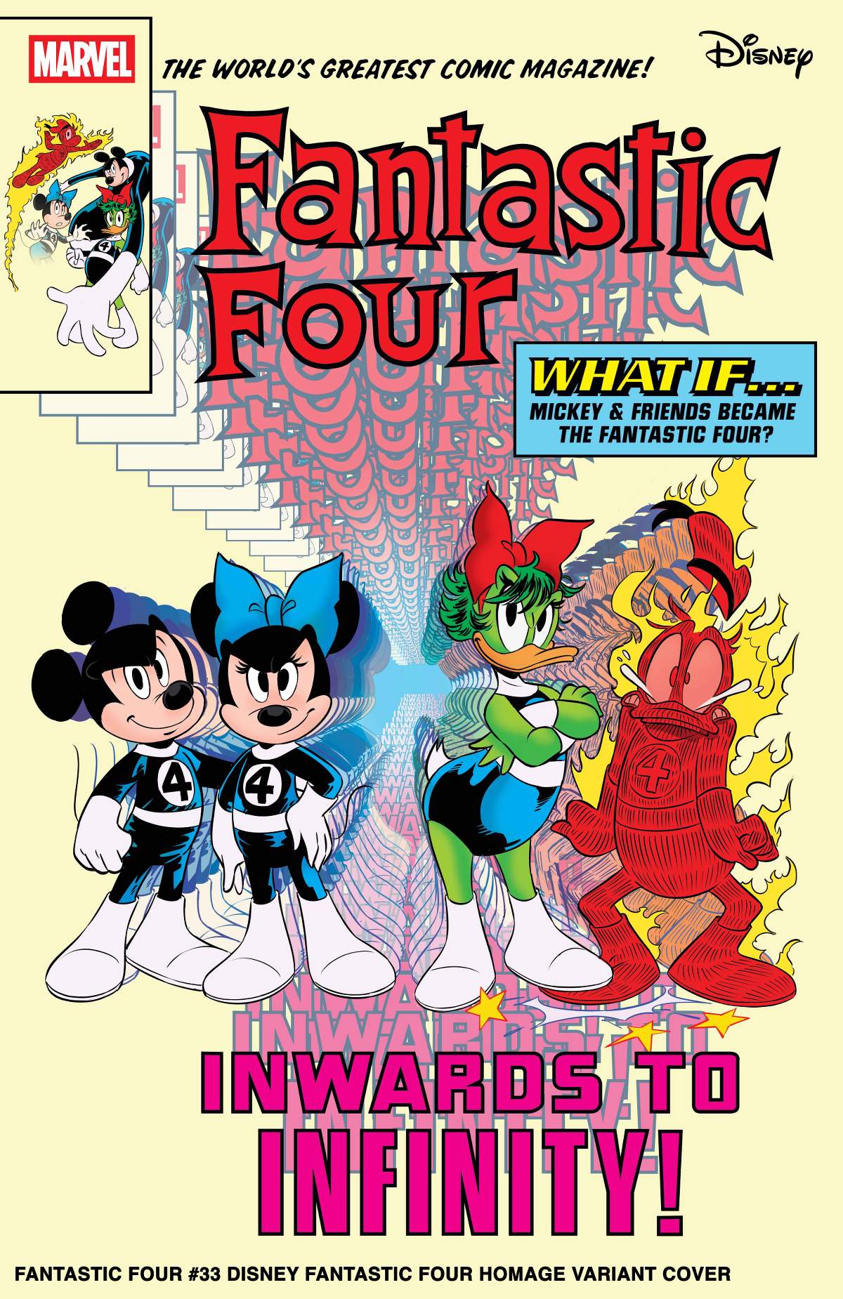 FANTASTIC FOUR #33 Disney What If? Fantastic Four Homage Variant Cover by GIULIA LOMURNO