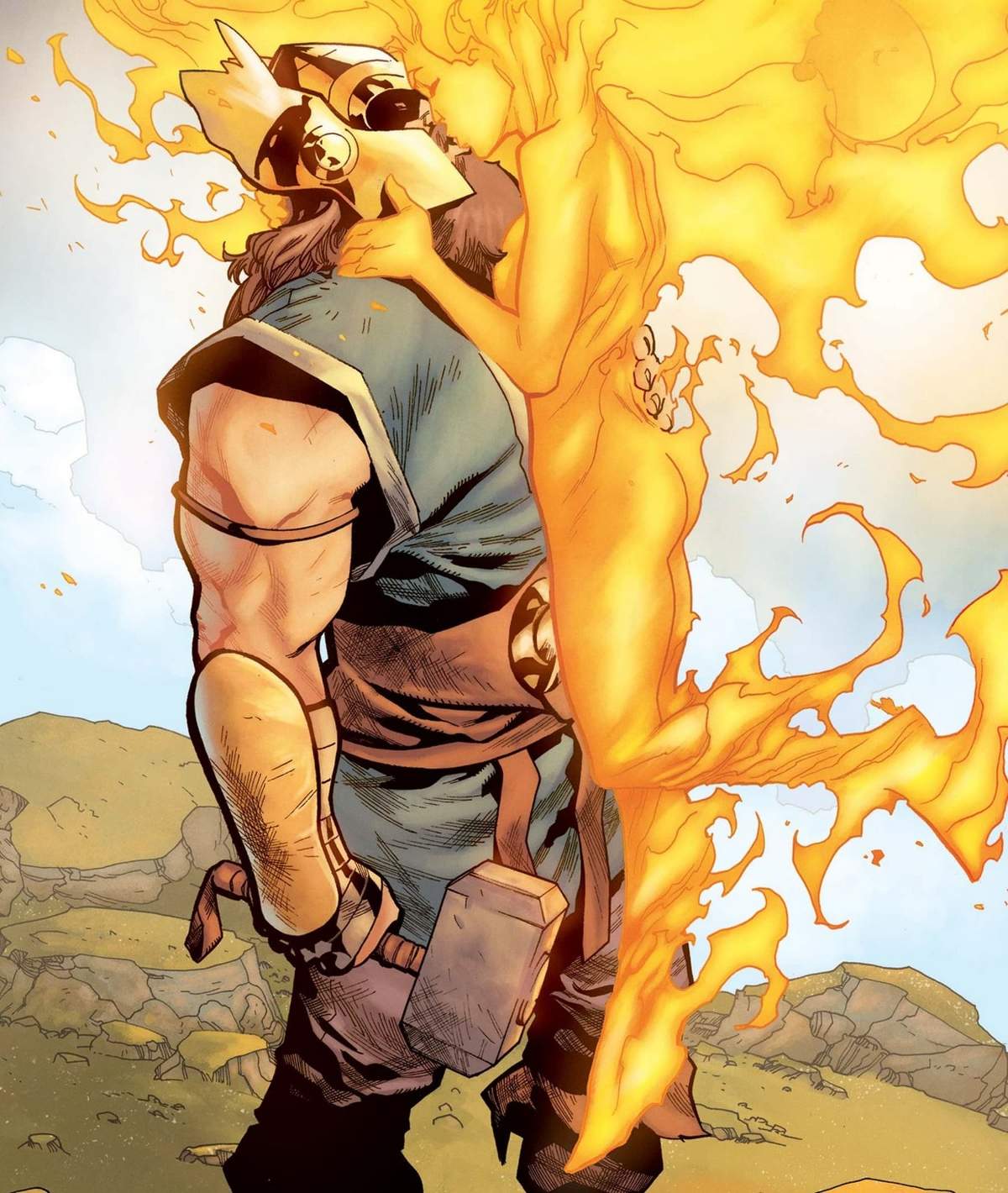 GENERATIONS: THE UNWORTHY THOR & THE MIGHTY THOR (2017) #1 panel by Jason Aaron and Mahmud Asrar