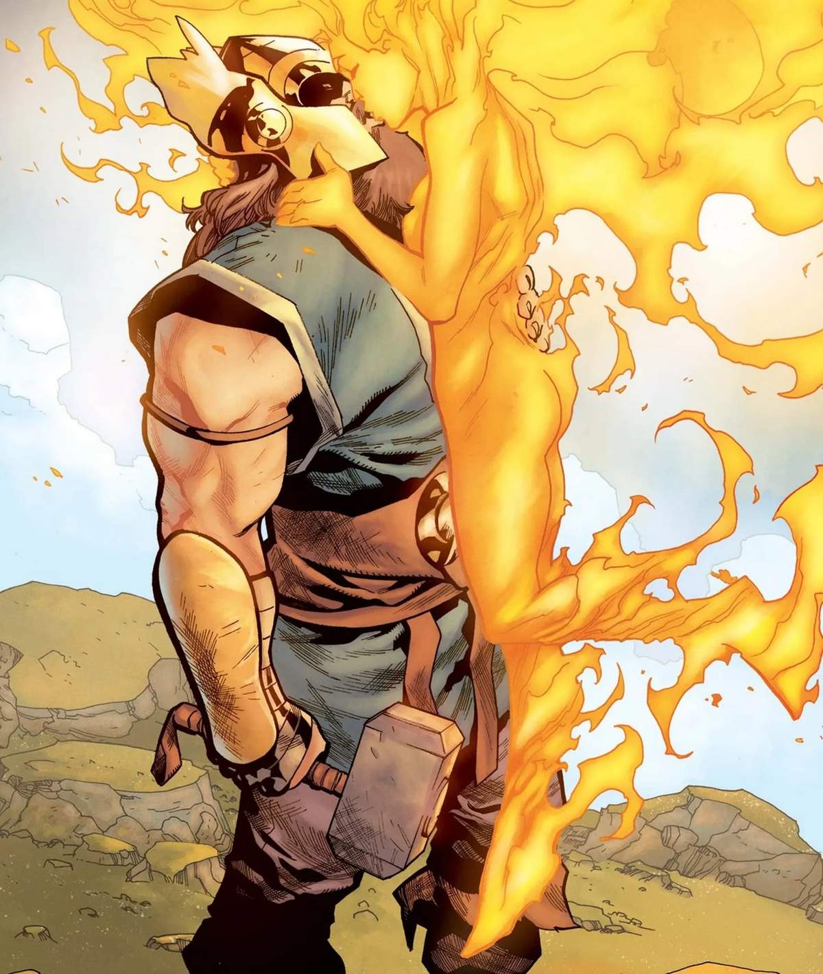 GENERATIONS: THE UNWORTHY THOR & THE MIGHTY THOR (2017) #1 panel by Jason Aaron and Mahmud Asrar