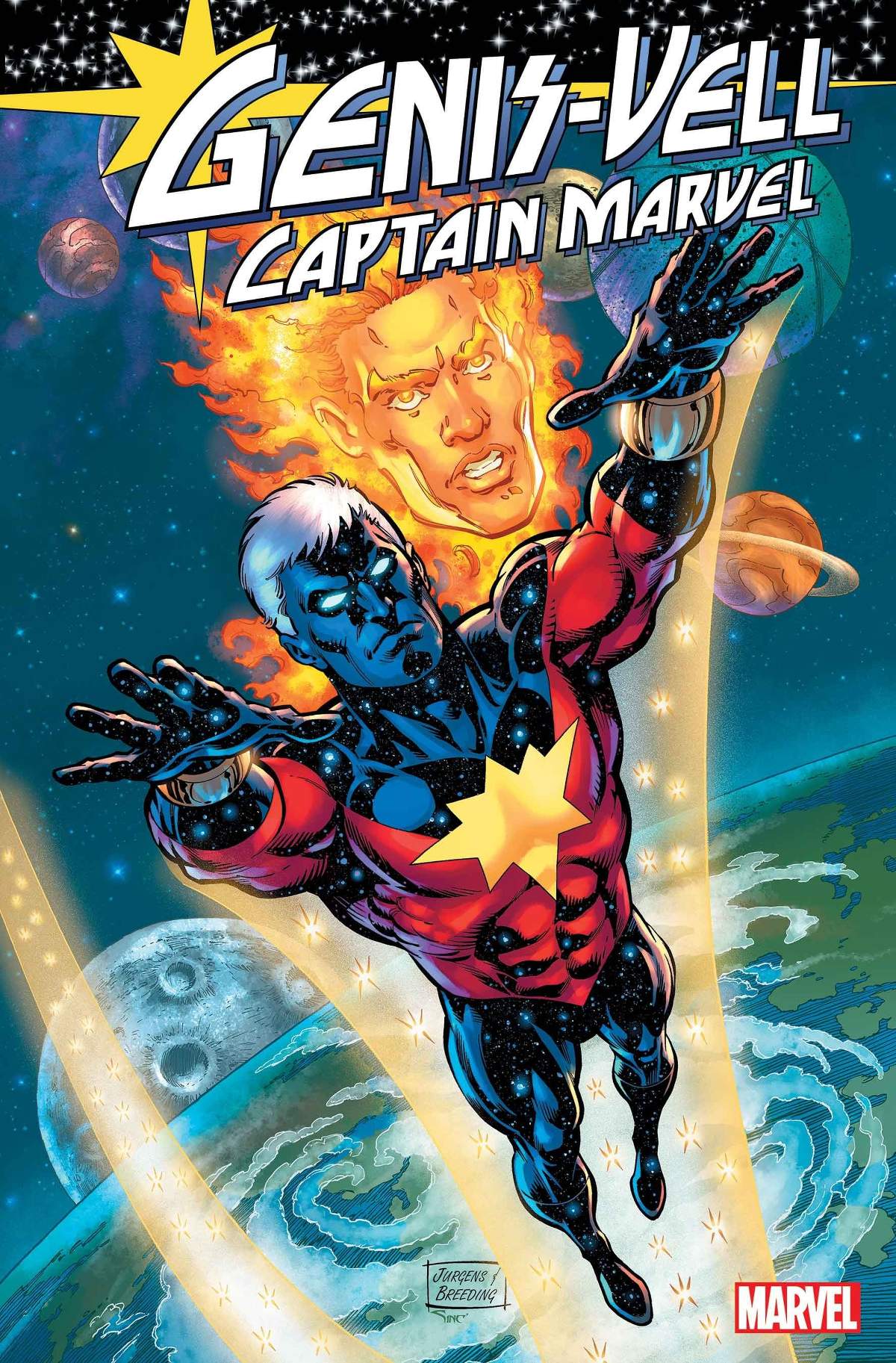 Genis-Vell: Captain Marvel #1 variant cover by Dan Jurgens