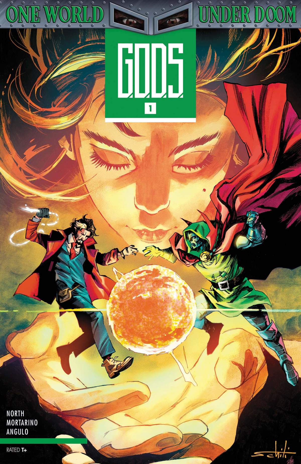 G.O.D.S.: ONE WORLD UNDER DOOM (2025) #1 cover by Valerio Schiti