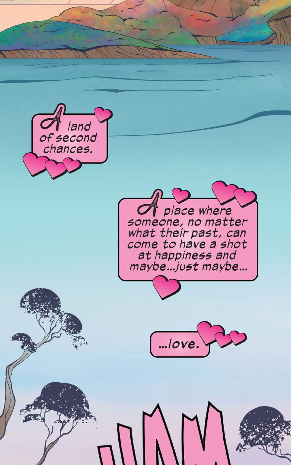 Preview panels from LOVE UNLIMITED: GWENPOOL INFINITY COMIC (2022) #43.