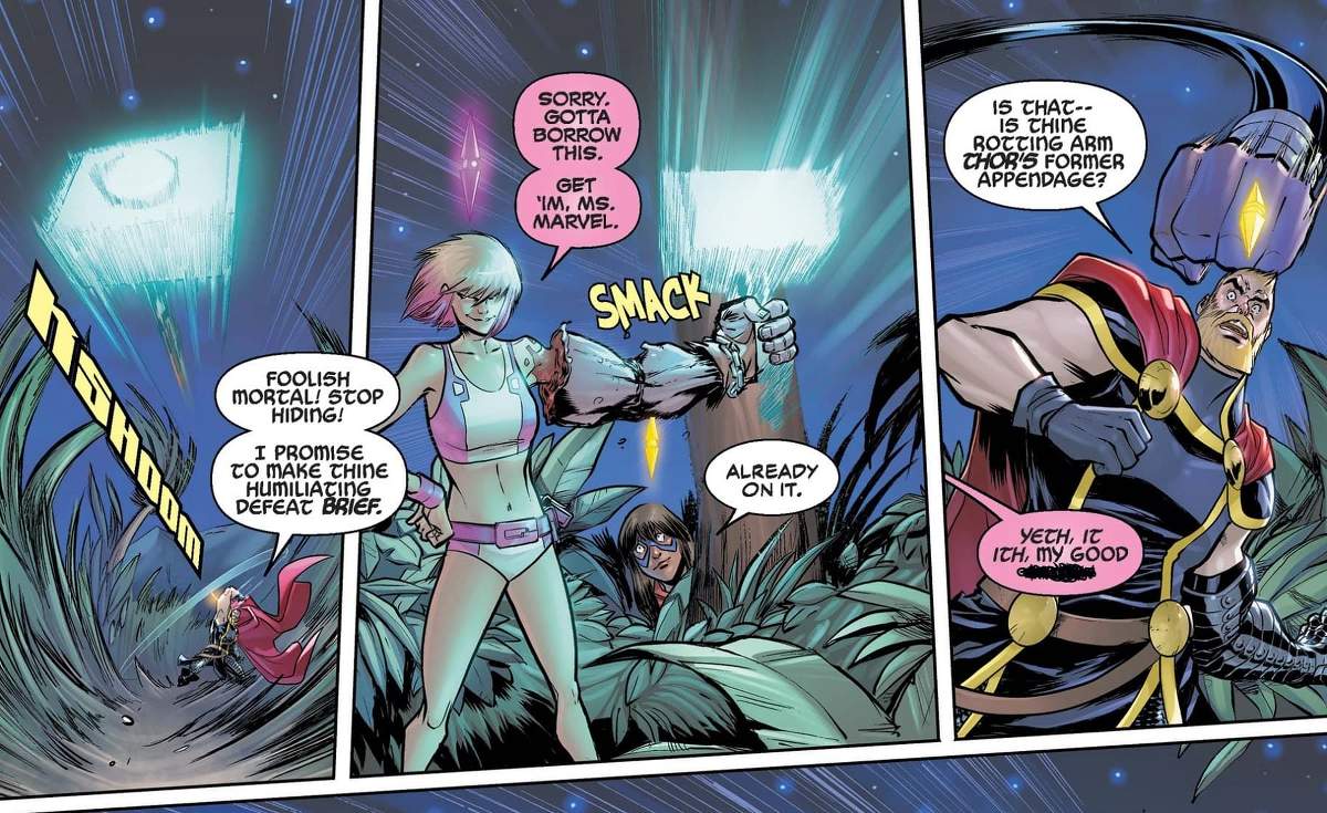 Gwenpool pulls off a ludicrous stunt.