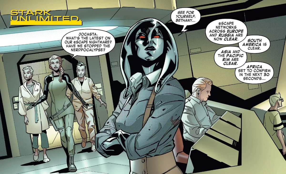 TONY STARK: IRON MAN (2018) #11 artwork by Valerio Schiti and Edgar Delgado