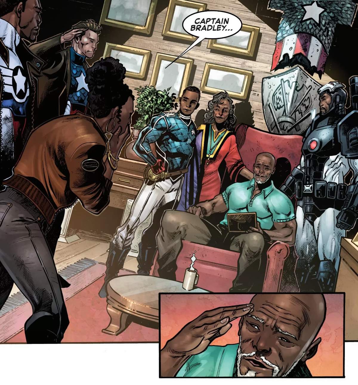SAM WILSON, CAPTAIN AMERICA (2025) #1 artwork by Eder Messias, Valentine De Landro, and Fernando Sifuentes