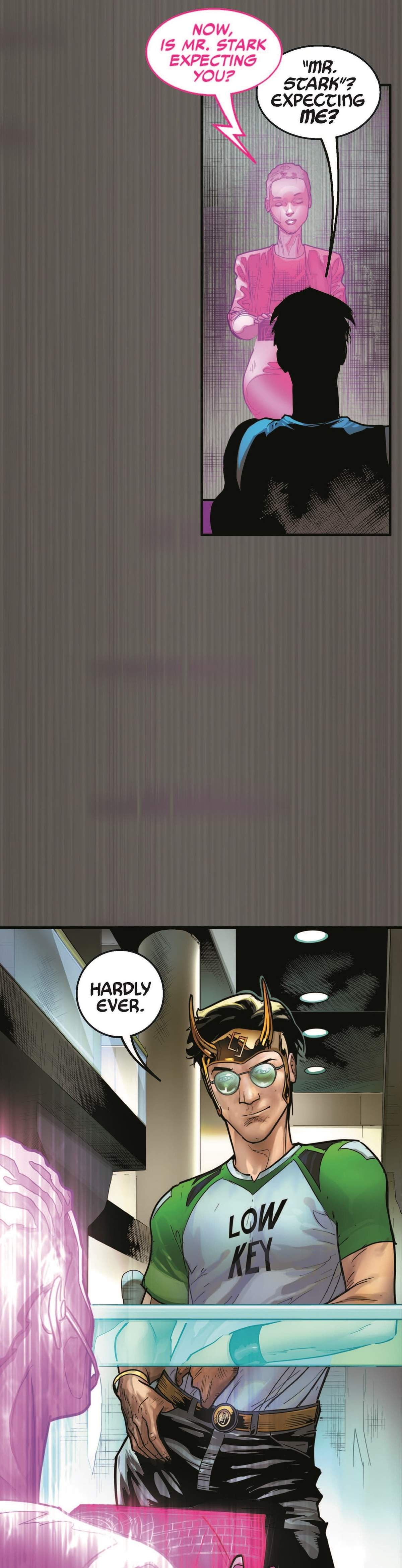 Preview panels from LOKI: THE GOD WHO FELL TO EARTH INFINITY COMIC (2023) #3.