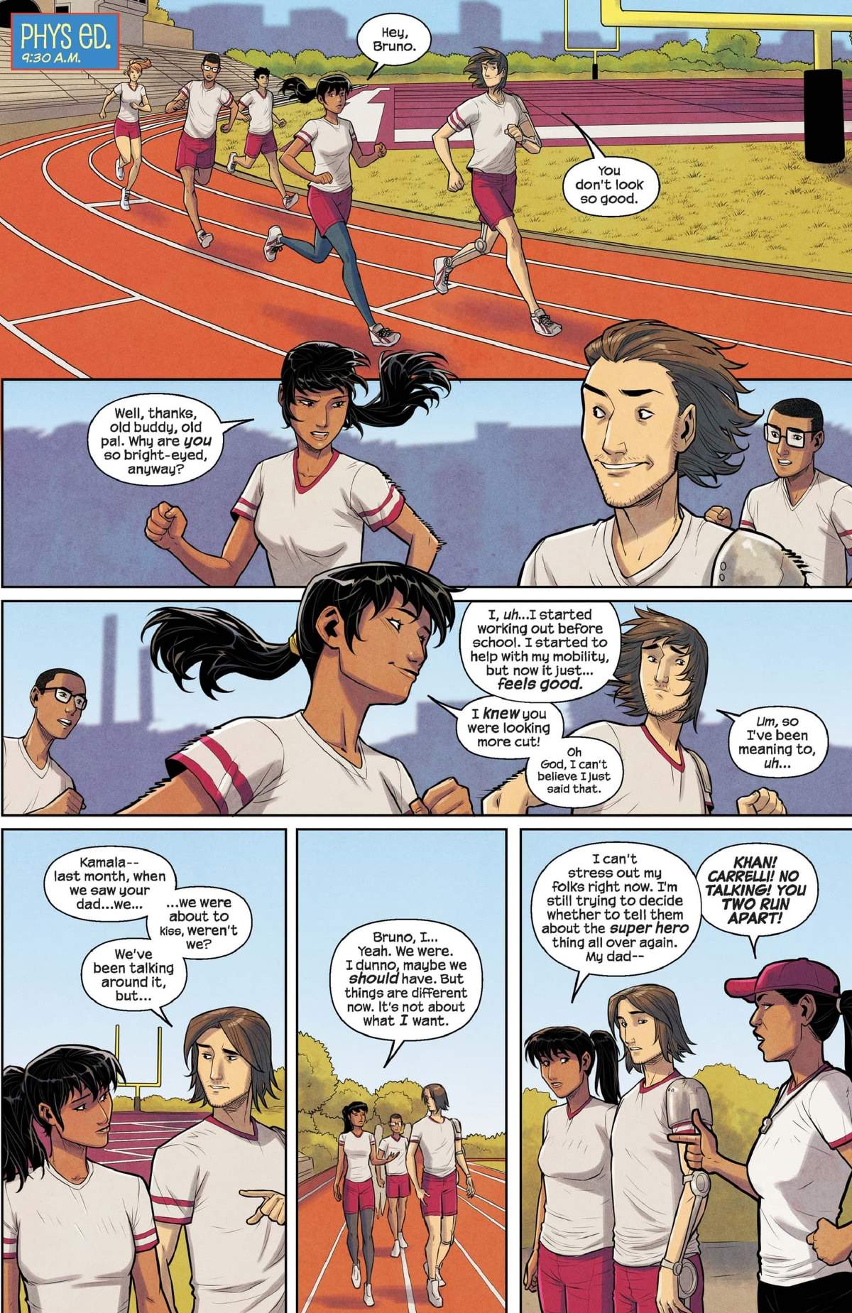 Kamala and Bruno in Phys Ed class.