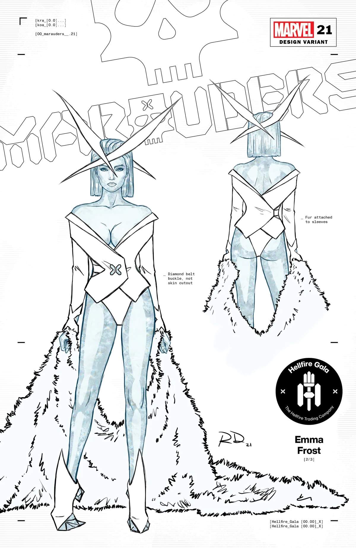 MARAUDERS (2019) #21 Design Variant by Russell Dauterman.