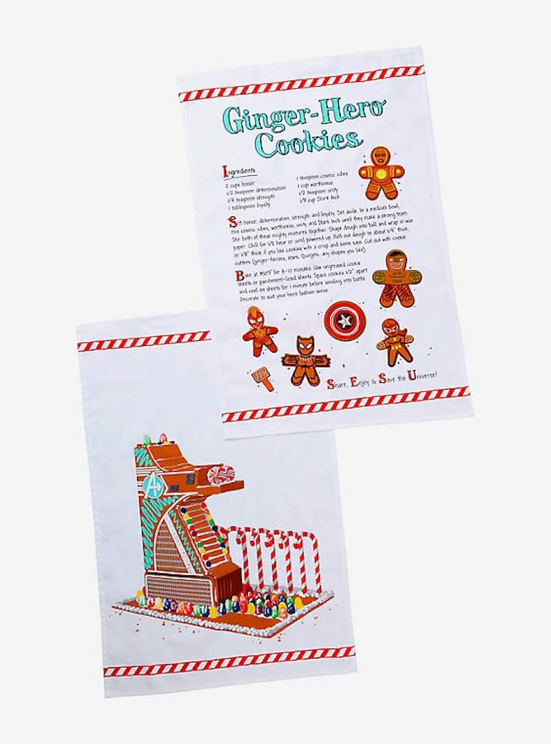 Marvel Eat The Universe Holiday Ginger-Hero Cookies Recipe Towel