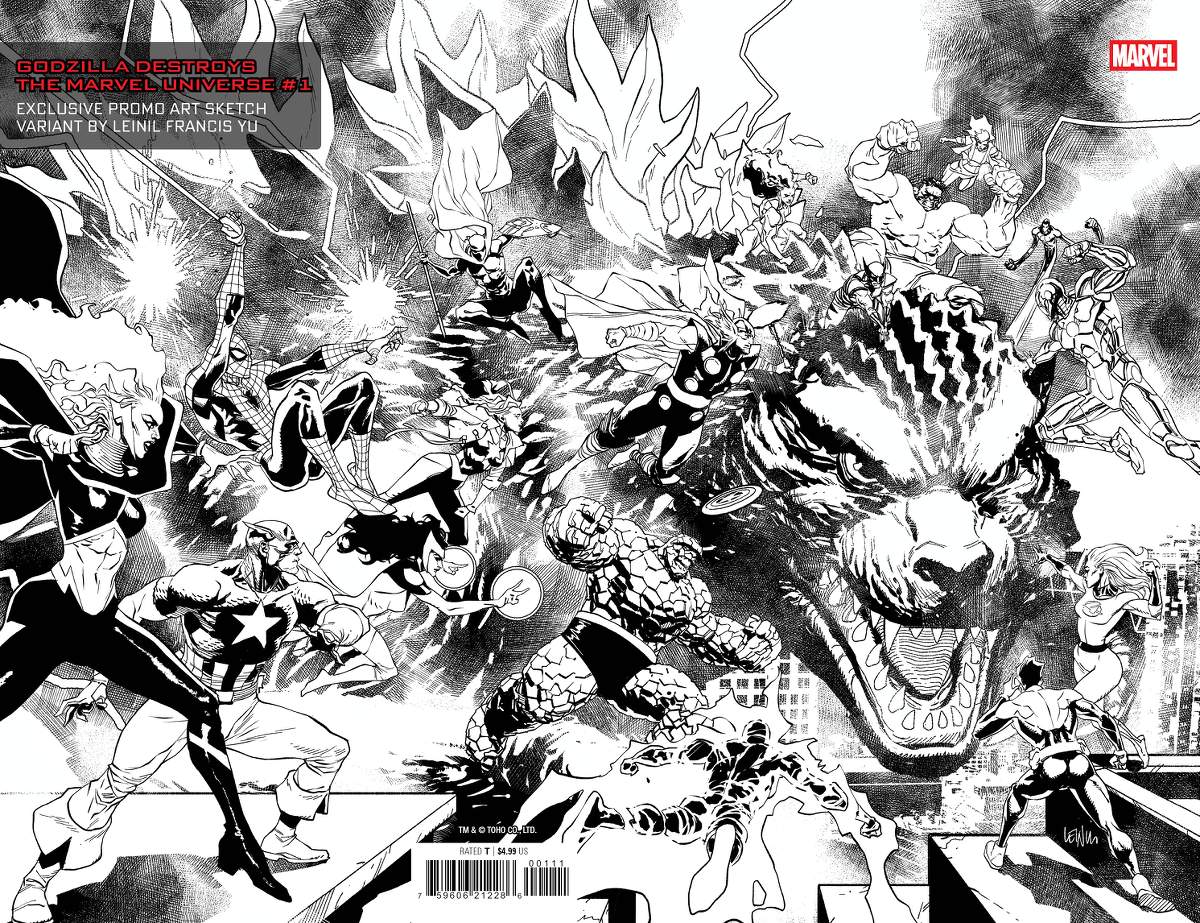 Marvel Fanfare Giveaway GODZILLA DESTROYS THE MARVEL UNIVERSE (2025) #1 Leinil Francis Yu Variant