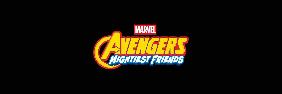 Marvel's Avengers: Mightiest Friends TV Show Disney Jr. Disney+ TV Show Season 1 Logo on Black