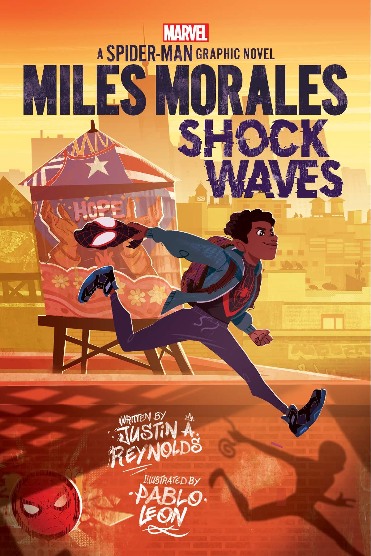 MILES MORALES: SHOCK WAVES; Written by Justin A. Reynolds; Cover by Pablo Leon