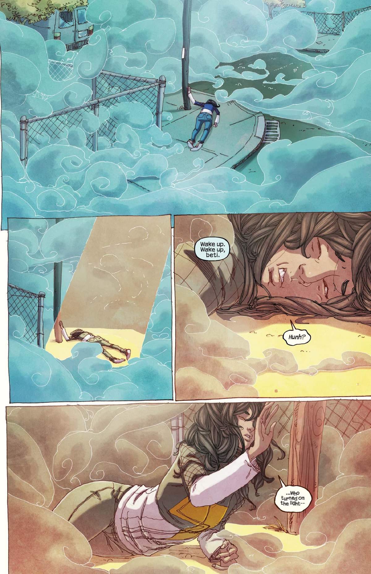 Kamala undergoes Terrigenesis in MS. MARVEL (2014) #1.