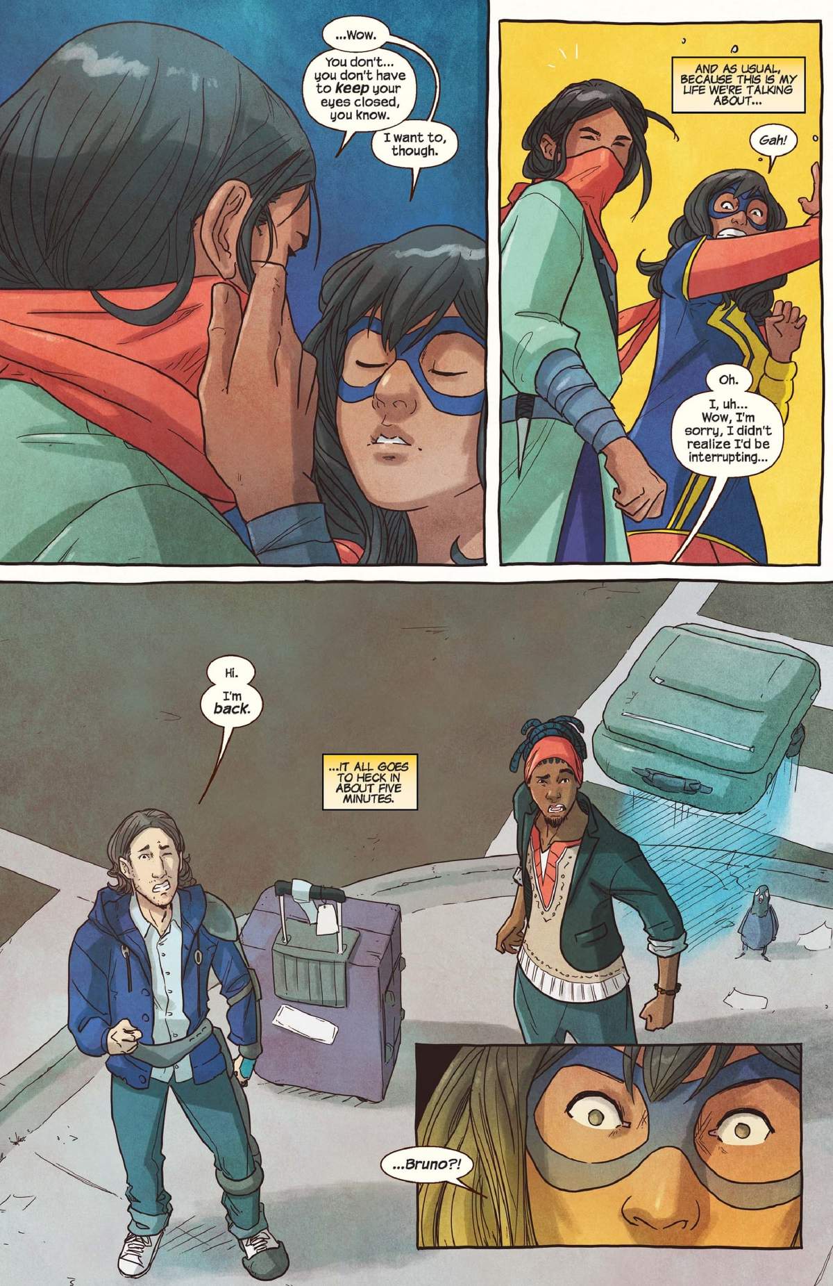 Bruno sees Kamala's first kiss.
