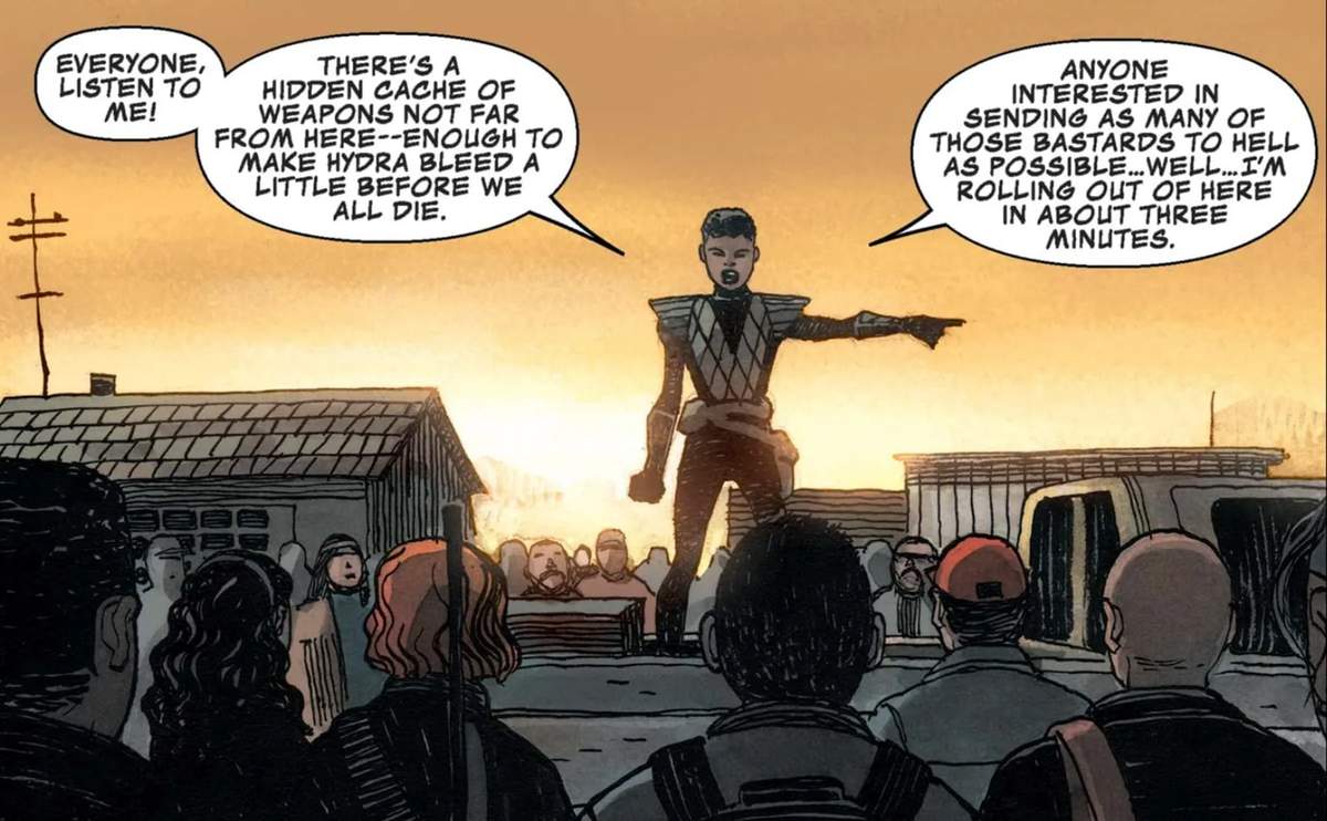 OCCUPY AVENGERS (2016) #9 panel by David Walker and Gabriel Hernandez Walta