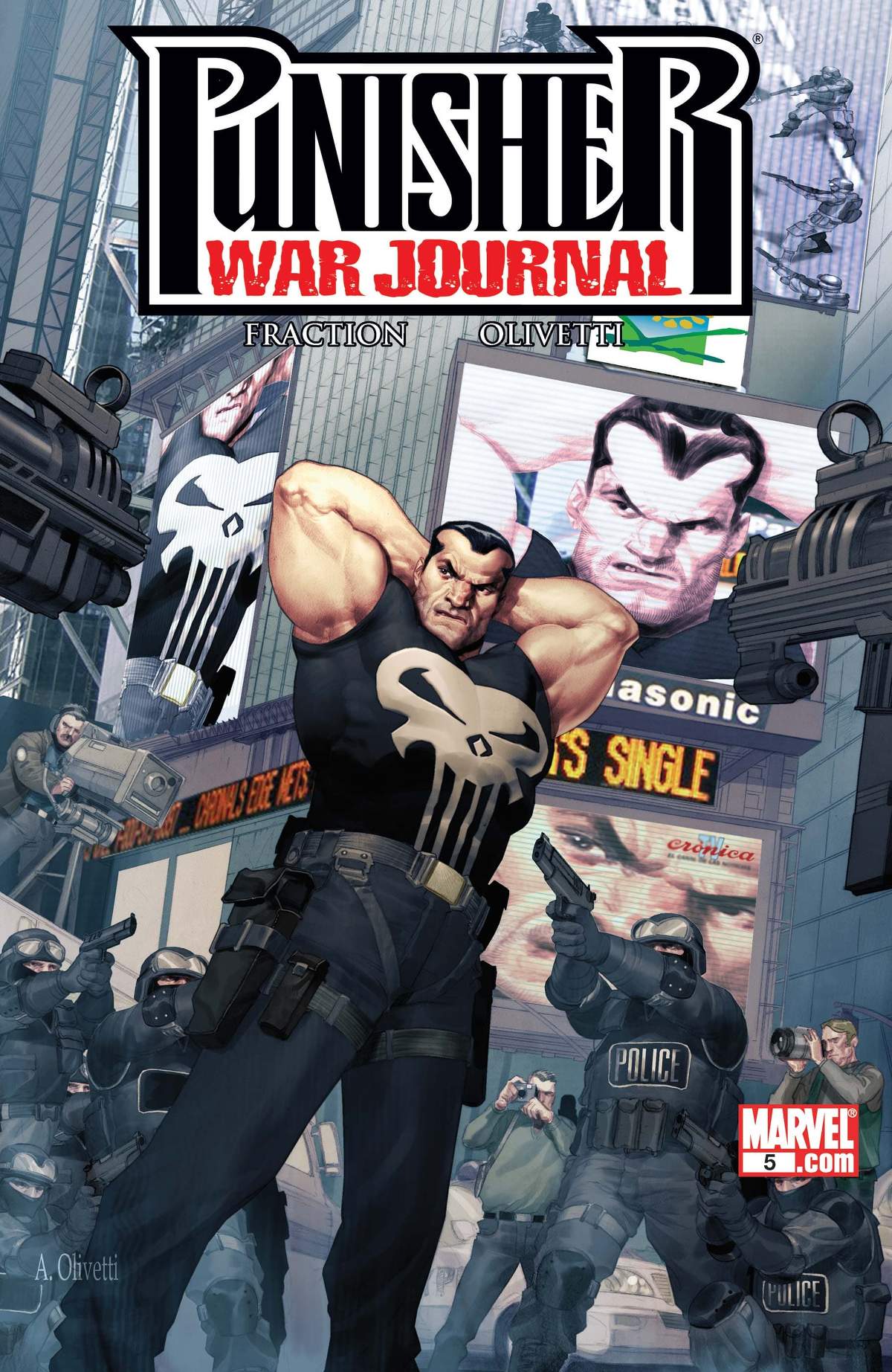 Punisher War Journal (2006) #5 cover by Ariel Olivetti
