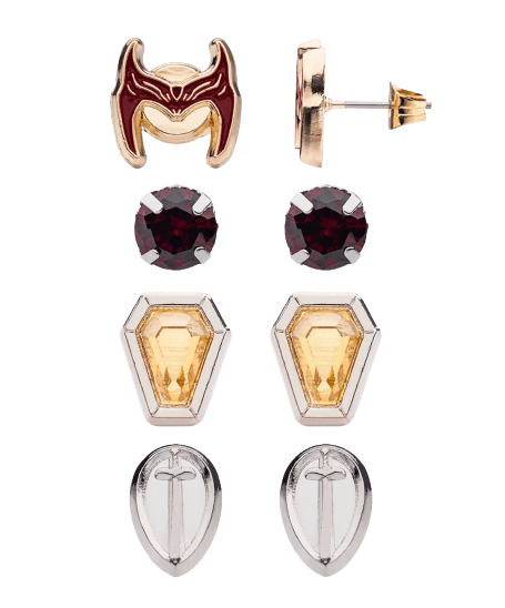 WandaVision Earring Stud Set / shop it <a href=https://www.kohls.com/product/prd-5359616/marvel-wandavision-stud-earring-set.jsp?prdPV=1>here</a>