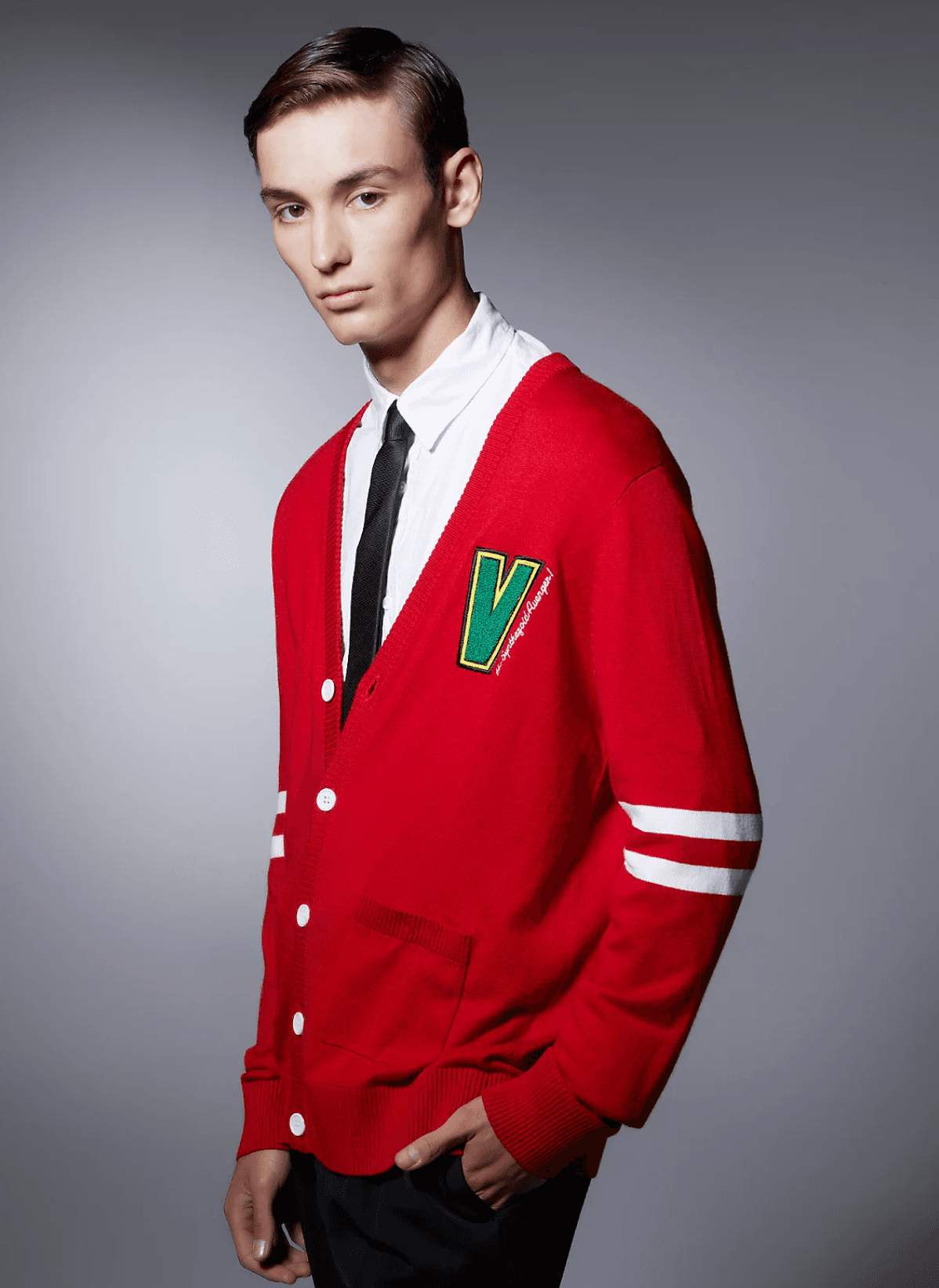  Vision Varsity Cardigan / shop it <a href=https://www.boxlunch.com/product/our-universe-marvel-wandavision-vision-varsity-cardigan/16914909.html>here</a>