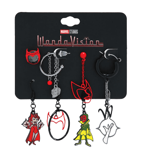 WandaVision Mix & Match Earring Set / shop it <a href=https://www.boxlunch.com/product/marvel-wandavision-mix-match-earring-set---boxlunch-exclusive/17400115.html>here</a>