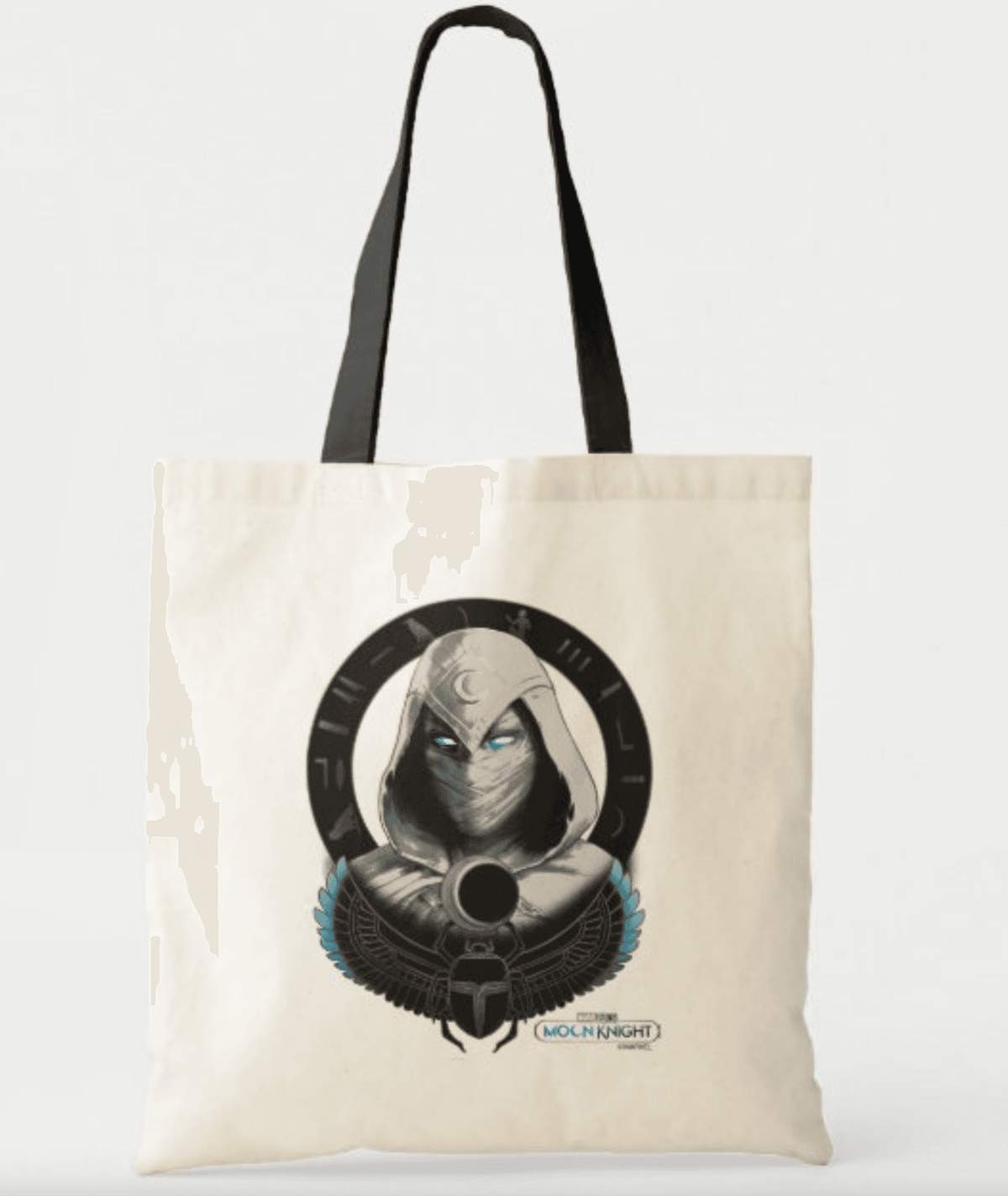 Moon Knight tote / shop it <a href=https://www.zazzle.com/moon_knight_egyptian_scarab_graphic_tote_bag-149944499943451244>here</a>