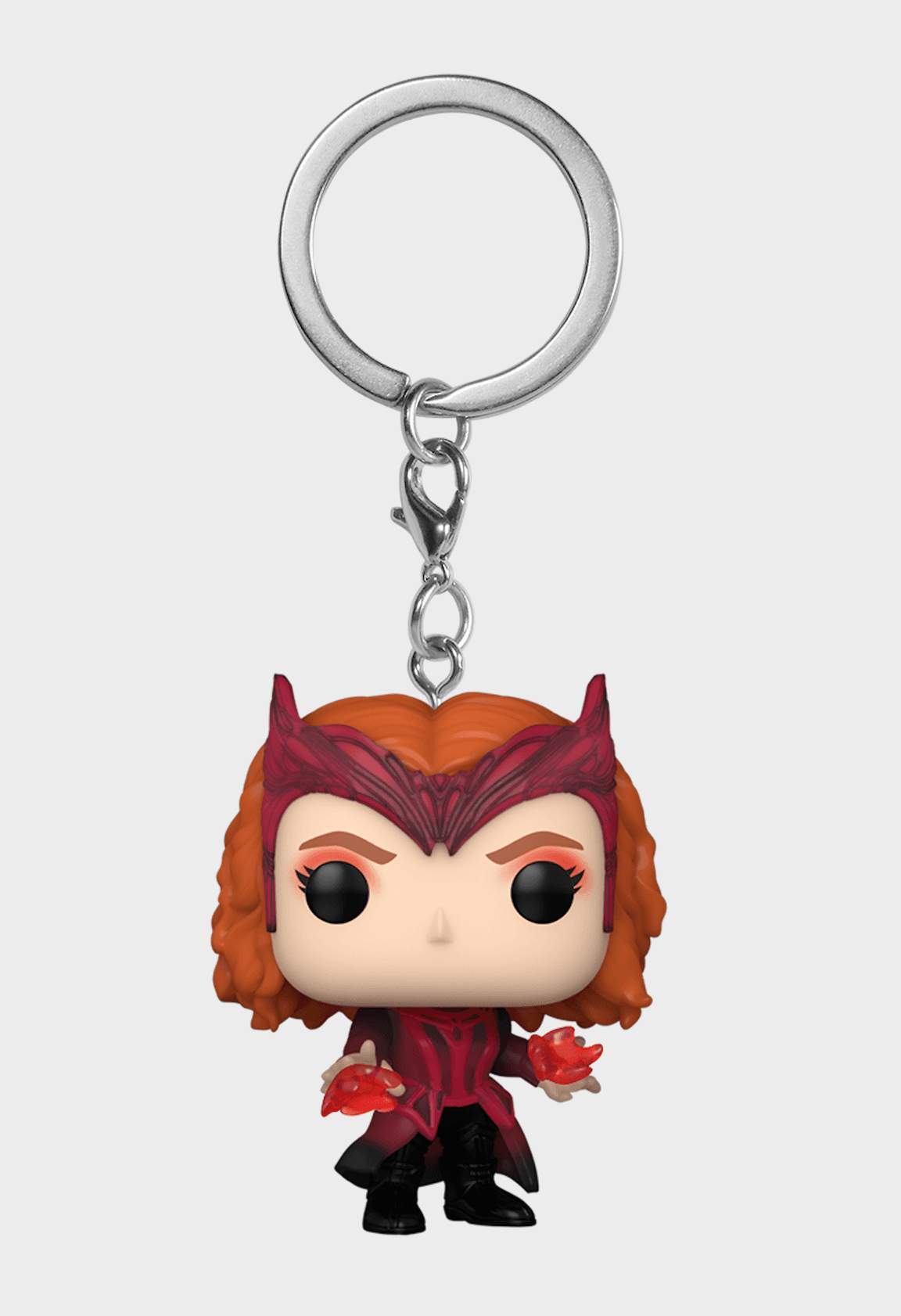 Scarlet Witch Funko keychain / shop it <a href=https://www.entertainmentearth.com/product/doctor-strange-multiverse-scarlet-witch-pop-key-chain/fu62402>here</a>