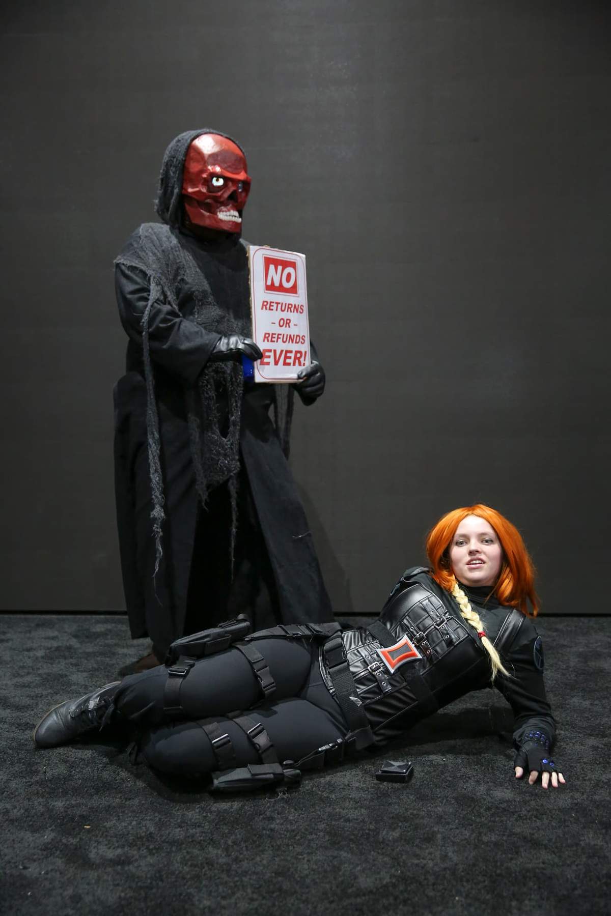 SDCC 2019 cosplay Avengers Endgame Black Widow and Red Skull