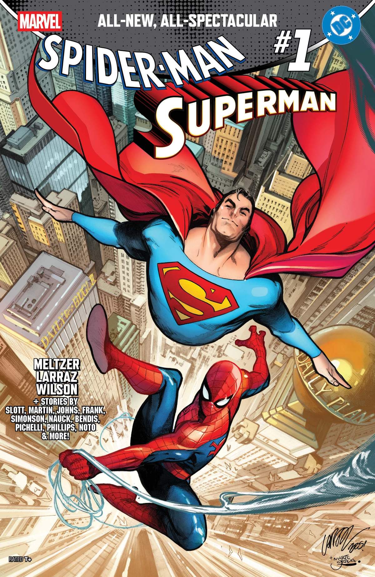 MARVEL/DC: SPIDER-MAN/SUPERMAN #1 cover by Pepe Larraz