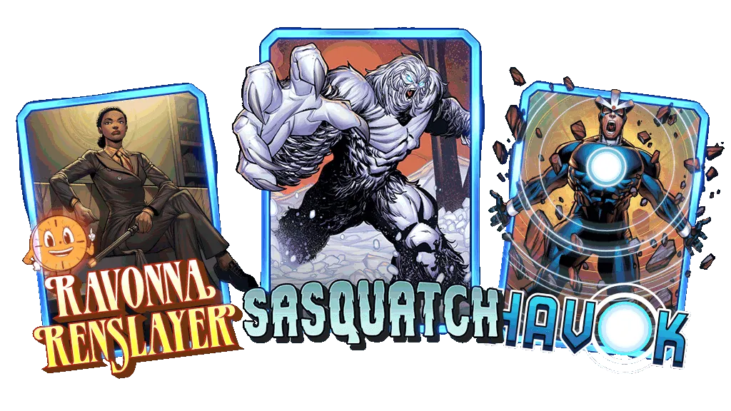 MARVEL SNAP Ravonna Renslayer Sasquatch Havok