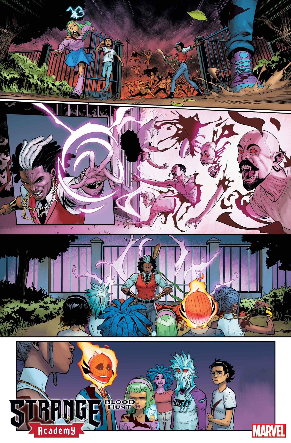 STRANGE ACADEMY: BLOOD HUNT (2024) #1 interior artwork by Luigi Zagaria