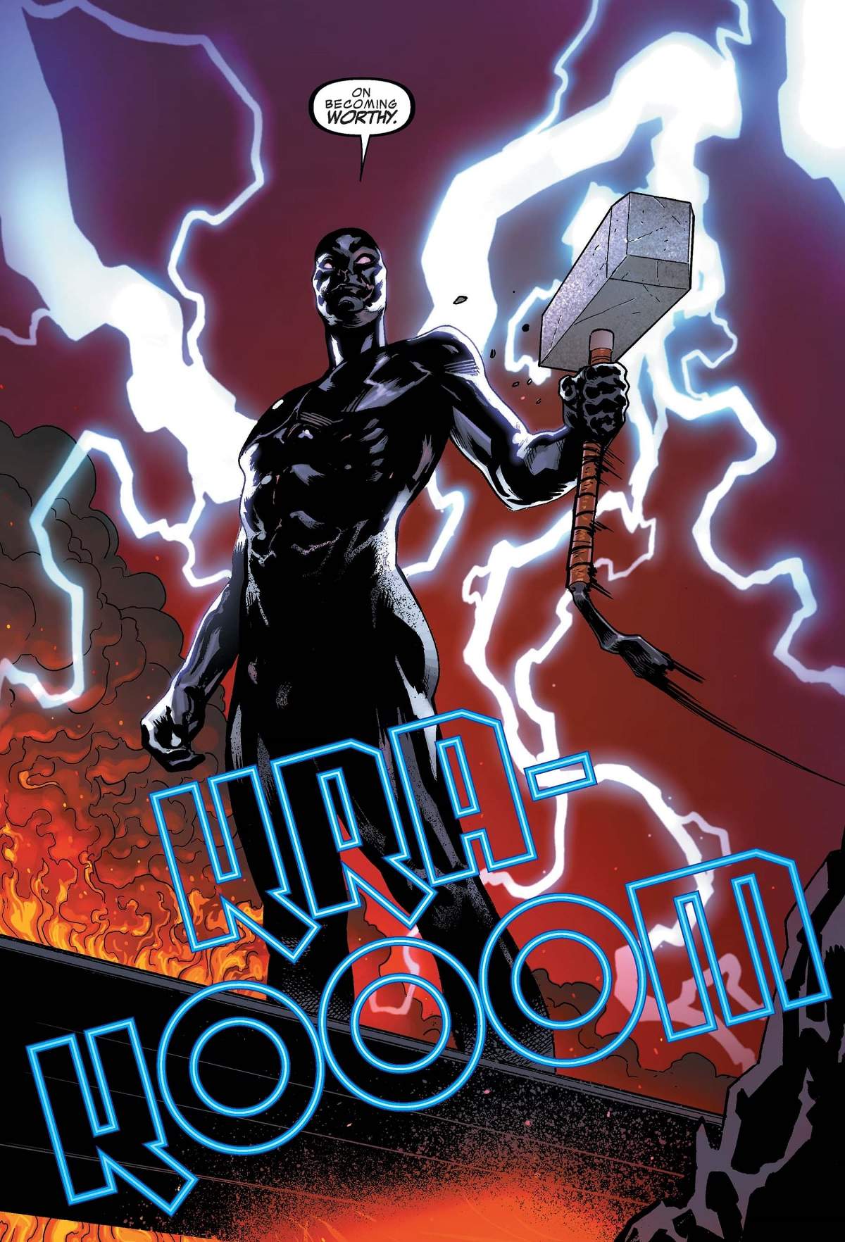 The Silver Surfer fights to be worthy.